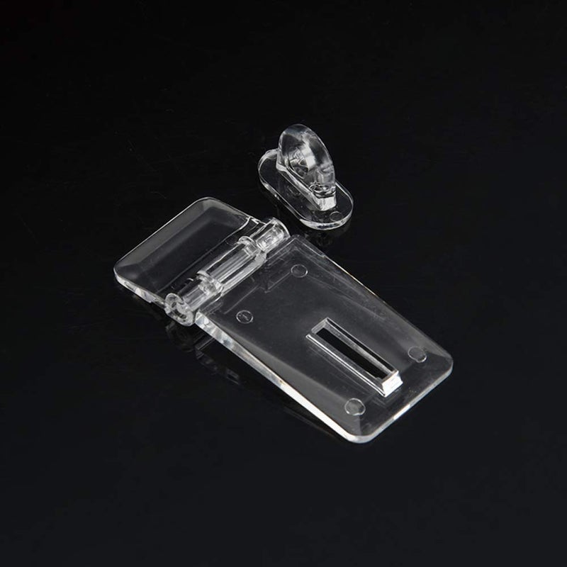 DEEKOUDT 10Pcs Crystal Clear Acrylic Hinged Latch, Snap Door/Box Hinge Kit for Cabinet Drawer Accessories - Image 2